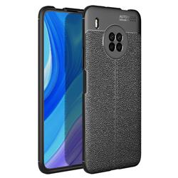 Luxury Auto Focus Litchi Texture Silicone TPU Back Cover for Huawei Y9a - Black