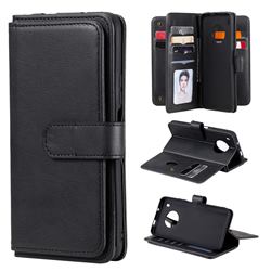 Multi-function Ten Card Slots and Photo Frame PU Leather Wallet Phone Case Cover for Huawei Y9a - Black