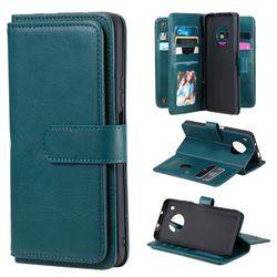 Multi-function Ten Card Slots and Photo Frame PU Leather Wallet Phone Case Cover for Huawei Y9a - Dark Green
