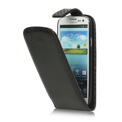 Carbon Fiber Leather Case for Samsung Galaxy S 3 I9300 Leather Case / S III I9300 I747 L710 T999 I535 R530