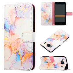 Galaxy Dream Marble Leather Wallet Protective Case for Kyocera Qua phone QX KYV42