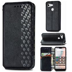 Ultra Slim Fashion Business Card Magnetic Automatic Suction Leather Flip Cover for Kyocera GRATINA KYV48 - Black