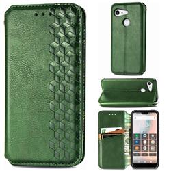 Ultra Slim Fashion Business Card Magnetic Automatic Suction Leather Flip Cover for Kyocera GRATINA KYV48 - Green
