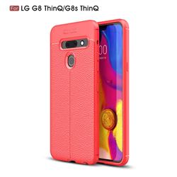 Luxury Auto Focus Litchi Texture Silicone TPU Back Cover for LG G8 ThinQ - Red