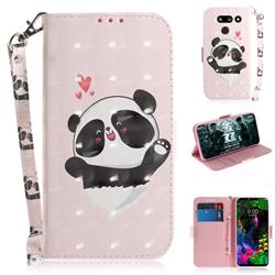 Heart Cat 3D Painted Leather Wallet Phone Case for LG G8 ThinQ (LG G8 ThinQ)