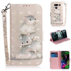 Three Squirrels 3D Painted Leather Wallet Phone Case for LG G8 ThinQ (LG G8 ThinQ)