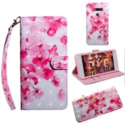 Peach Blossom 3D Painted Leather Wallet Case for LG G8 ThinQ