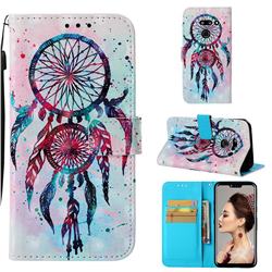 ColorDrops Wind Chimes 3D Painted Leather Wallet Case for LG G8 ThinQ