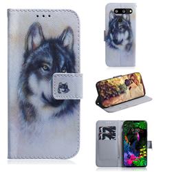 Snow Wolf PU Leather Wallet Case for LG G8 ThinQ