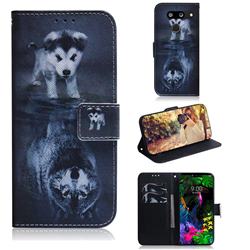 Wolf and Dog PU Leather Wallet Case for LG G8 ThinQ