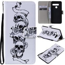 Skull Head PU Leather Wallet Case for LG G8 ThinQ