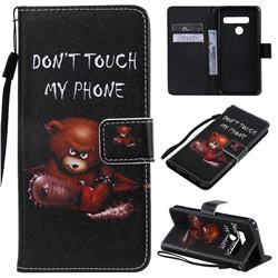Angry Bear PU Leather Wallet Case for LG G8 ThinQ