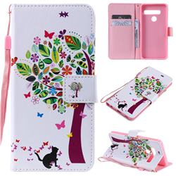 Cat and Tree PU Leather Wallet Case for LG G8 ThinQ