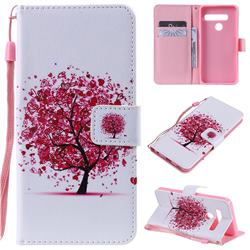 Colored Red Tree PU Leather Wallet Case for LG G8 ThinQ