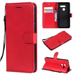 Retro Greek Classic Smooth PU Leather Wallet Phone Case for LG G8 ThinQ - Red