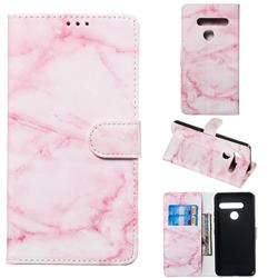 Pink Marble PU Leather Wallet Case for LG G8 ThinQ
