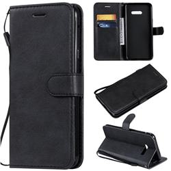 Retro Greek Classic Smooth PU Leather Wallet Phone Case for LG G8X ThinQ - Black