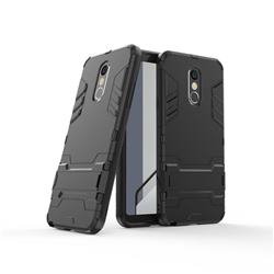 Armor Premium Tactical Grip Kickstand Shockproof Dual Layer Rugged Hard Cover for LG Stylo 4 - Black