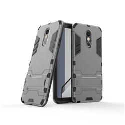 Armor Premium Tactical Grip Kickstand Shockproof Dual Layer Rugged Hard Cover for LG Stylo 4 - Gray