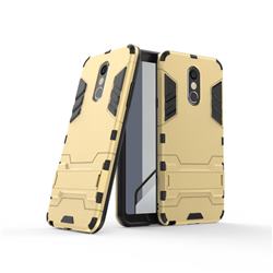 Armor Premium Tactical Grip Kickstand Shockproof Dual Layer Rugged Hard Cover for LG Stylo 4 - Golden