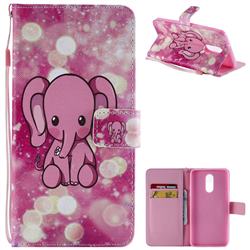 Pink Elephant PU Leather Wallet Case for LG Stylo 4