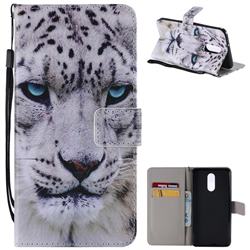 White Leopard PU Leather Wallet Case for LG Stylo 4