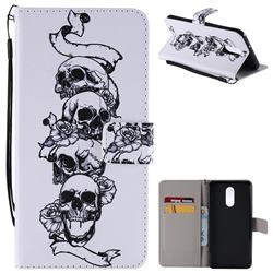 Skull Head PU Leather Wallet Case for LG Stylo 4