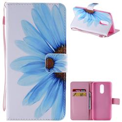 Blue Sunflower PU Leather Wallet Case for LG Stylo 4