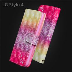 Gradient Rainbow 3D Painted Leather Wallet Case for LG Stylo 4