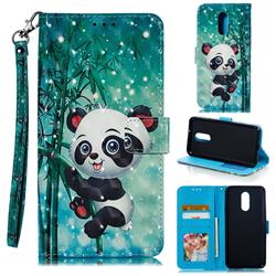 Cute Panda 3D Painted Leather Phone Wallet Case for LG Stylo 4