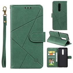 Embossing Geometric Leather Wallet Case for LG Stylo 4 - Green
