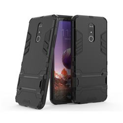 Armor Premium Tactical Grip Kickstand Shockproof Dual Layer Rugged Hard Cover for LG Stylo 5 - Black