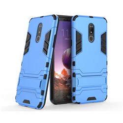 Armor Premium Tactical Grip Kickstand Shockproof Dual Layer Rugged Hard Cover for LG Stylo 5 - Light Blue