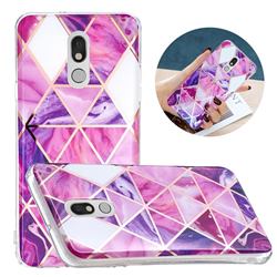 Purple Dream Triangle Painted Marble Electroplating Protective Case for LG Stylo 5