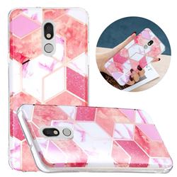 Cherry Glitter Painted Marble Electroplating Protective Case for LG Stylo 5