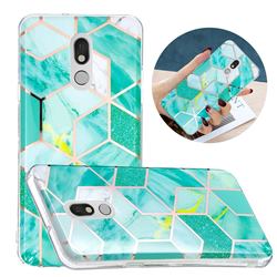 Green Glitter Painted Marble Electroplating Protective Case for LG Stylo 5