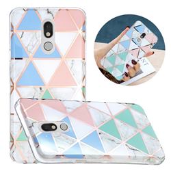 Fresh Triangle Painted Marble Electroplating Protective Case for LG Stylo 5