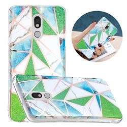Green Triangle Painted Marble Electroplating Protective Case for LG Stylo 5