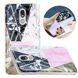 Pink and Black Painted Marble Electroplating Protective Case for LG Stylo 5