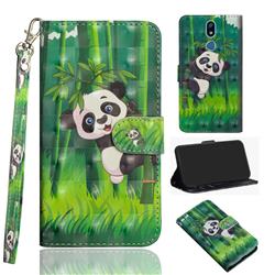 Climbing Bamboo Panda 3D Painted Leather Wallet Case for LG Stylo 5