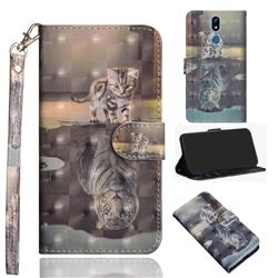 Tiger and Cat 3D Painted Leather Wallet Case for LG Stylo 5
