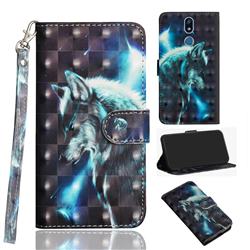 Snow Wolf 3D Painted Leather Wallet Case for LG Stylo 5