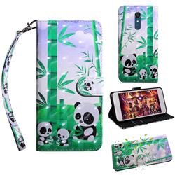 Eating Bamboo Pandas 3D Painted Leather Wallet Case for LG Stylo 5