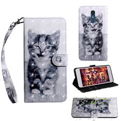 Smiley Cat 3D Painted Leather Wallet Case for LG Stylo 5