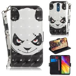 Angry Bear 3D Painted Leather Wallet Phone Case for LG Stylo 5