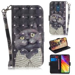 Cute Tomato Cat 3D Painted Leather Wallet Phone Case for LG Stylo 5