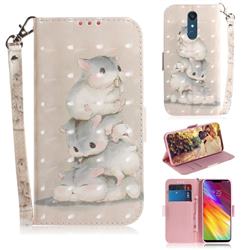 Three Squirrels 3D Painted Leather Wallet Phone Case for LG Stylo 5