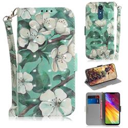 Watercolor Flower 3D Painted Leather Wallet Phone Case for LG Stylo 5