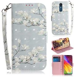 Magnolia Flower 3D Painted Leather Wallet Phone Case for LG Stylo 5