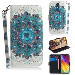 Peacock Mandala 3D Painted Leather Wallet Phone Case for LG Stylo 5